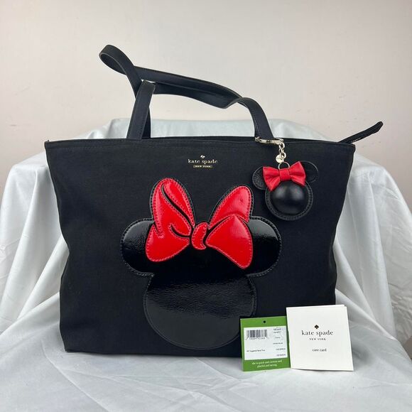 Disney Kate Spade New York x Minnie Mouse  Large Canvas Tote Bag - Picture 1 of 8